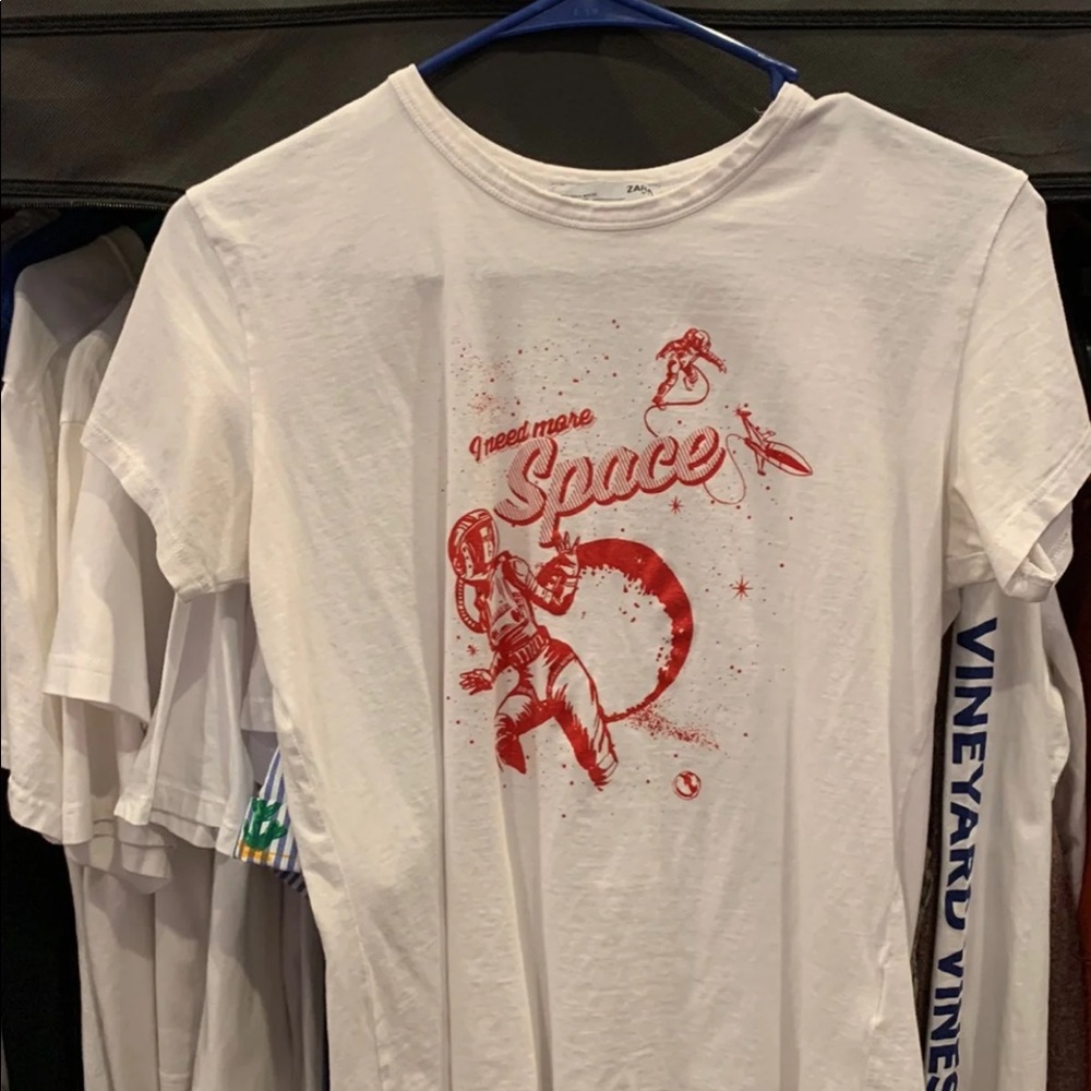 Zara White T-Sirt
